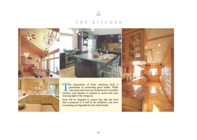 The preparation of fresh, nutritious food is paramount in promoting good health. While colors and styles may vary in kitchens in Carpathia Gardens, each kitchen is oriented to receive the early morning light of the rising sun. Each will be designed to ensure that that the food that is prepared in it will be the healthiest, and most nourishing and digestible for the whole family.