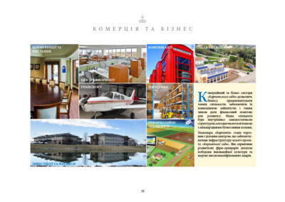 Комерційний та бізнес-сектори «Карпатських садів» дозволить бізнесу працевлаштувати членів спільности, забезпечити їх повноцінною зайнятістю і таким чином дати фінансовий поштовх для розвитку. Наша спільнота буде внутрішньо самодостатньою структурою, але одночасно пов'язаною з міжнародними бізнесовими колами. Технопарк «Карпатія» стане торговим і діловим центром, що забезпечуватиме інфраструктуру всього проєкту «Карпатські сади». Він сприятиме розвиткові фірм-орендарів шляхом побудови інноваційної культури та мережі висококваліфікованих кадрів. • Конференції та виставки • Центр коворкінґу • Комунікації • Стала енергетика • Транспорт • Логістика • Інвестиції та фінанси • Інформаційні технології